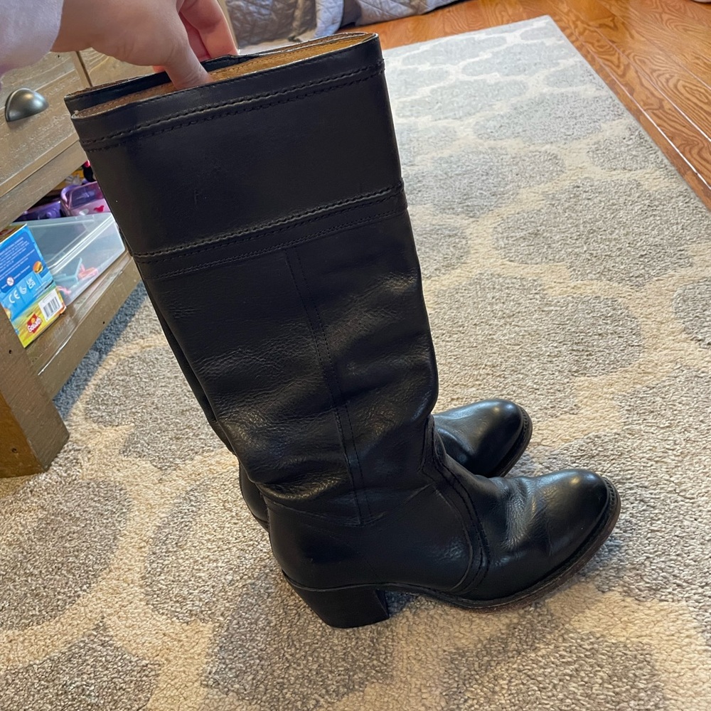 Frye black leather boots size 8